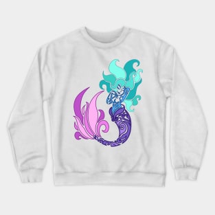 Mermaid (Colour + Tribal Style) Crewneck Sweatshirt